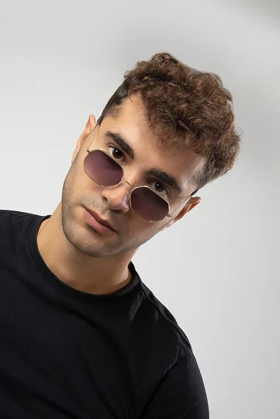 Hexagon Gold-Siyah Erkek Güneş Gözlüğü ürün görseli