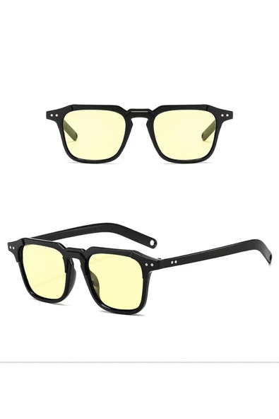 Kare Stil İki Noktalı Retro Erkek Güneş Gözlüğü - Resim 2