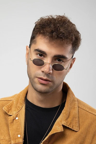 Minimal Retro Elips Erkek Güneş Gözlüğü ürün görseli