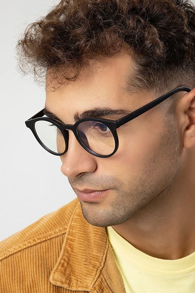 Yuvarlak Model Erkek B-block Mavi Işık Korumalı Gözlük - Resim 2