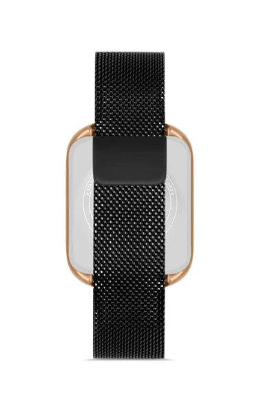 Rose-Gold Kare Dokunmatik Hasır Kordon Erkek Kol Saati - 3