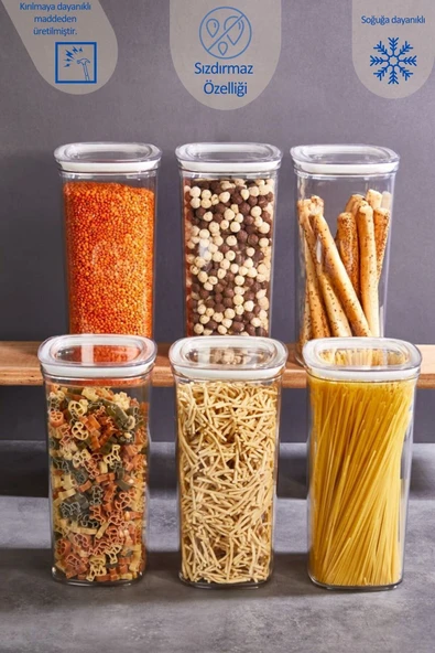 Şeffaf Sızdırmaz  6 Adet 1,4 Lt  Saklama Kabı - 3