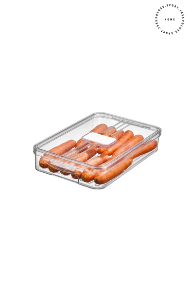 3 Lt Kapaklı Buzdolabı Organizeri & Saklama Kabı & Düzenleyici & Erzak Kabı - 2