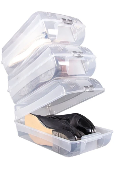 Şeffaf Ayakkabı Saklama Kutusu 10 Adet - 2