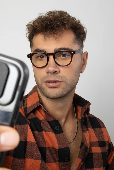 Kare Anahtar Model Erkek B-block Mavi Işık Korumalı Gözlük