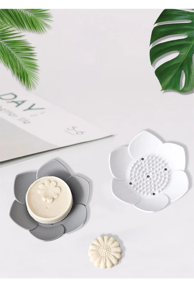 Beyaz Silikon Sabunluk Lotus Silikon Sabunluk - 2