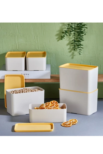 3'lü Erzak Bakliyat - Sarı Meyve Ve Yemek Sızdırmaz Set Saklama Kabı Dolap Düzenleyici Organizer - 2