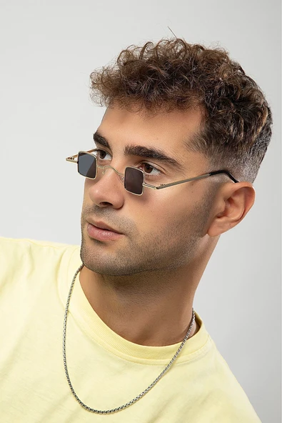 Minimal Retro Kare Erkek Güneş Gözlüğü - Resim 2