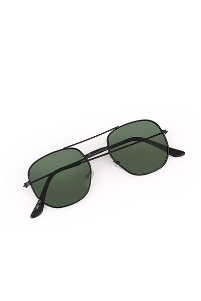 Beşgen Köprülü Siyah Kadın Güneş Gözlüğü - Resim 3