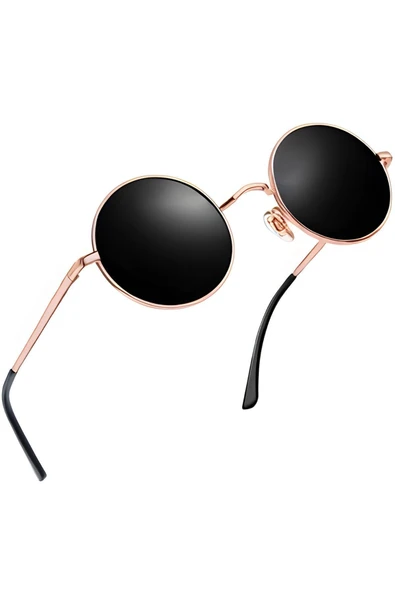 Zeda Yuvarlak Model Metal Çerçeve Rose-Gold Kadın Güneş Gözlüğü ürün görseli