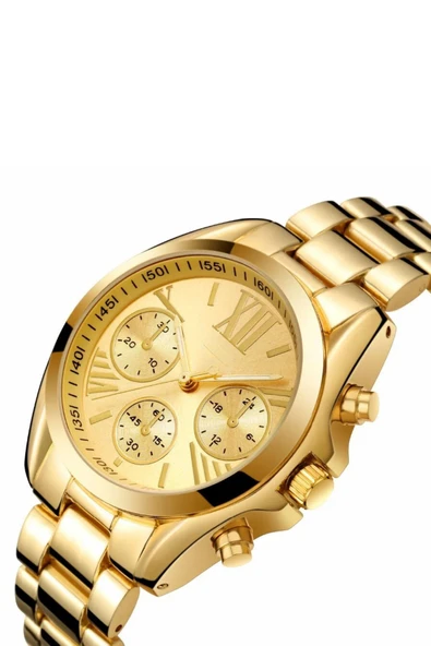 Dekoratif Kadran Gold Metal Kadın Kol Saati - 3