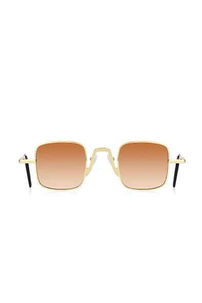 Gold Metal Çerçeve Kare Retro Tasarım Kadın Güneş Gözlüğü - 3