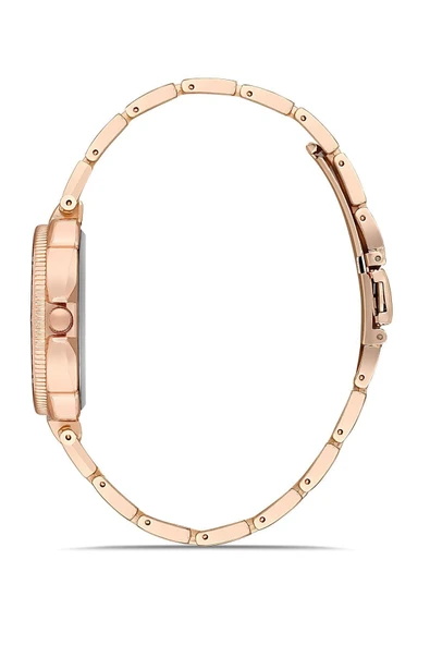 Dekoratif Kadran Taşlı Tasarım Metal Kordon Kadın Kol Saati - 3