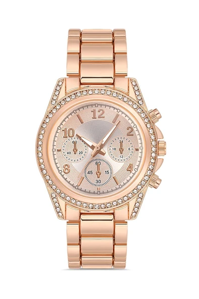 Taşlı Dekoratif Kadran Şık Kadın Kol Saati - 2