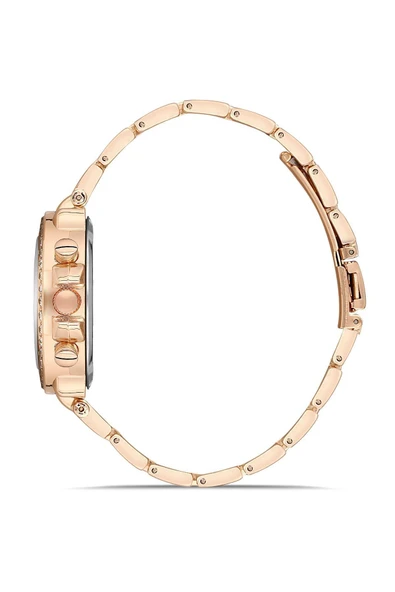 Dekoratif Kadran Taşlı Tasarım Metal Kordon Kadın Kol Saati - 3