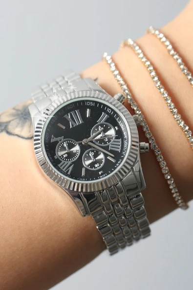 Dekoratif Göstergeli Metal Kordon Kadın Kol Saati