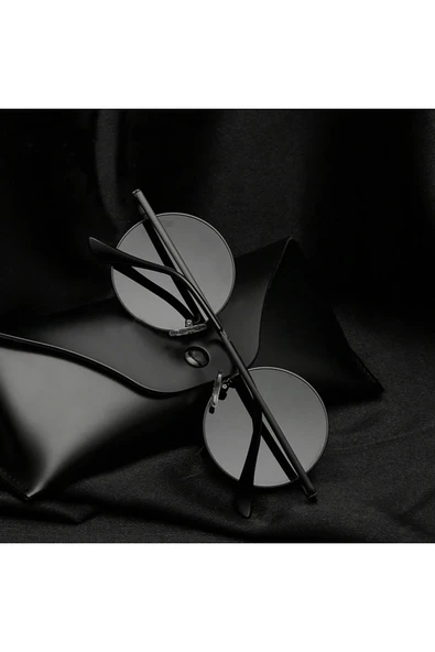 Zeda Yuvarlak Model Metal Çerçeve Siyah Kadın Güneş Gözlüğü - 3