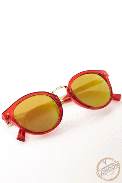 Aynalı Cam Kırmızı Kadın Güneş Gözlüğü - Resim 2
