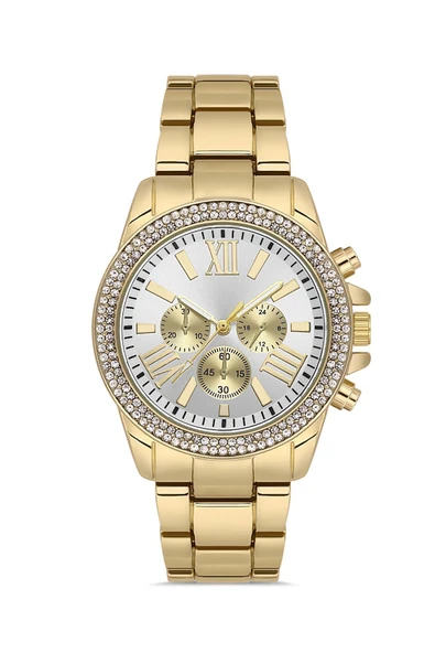 Taşlı Dekoratif Kadran Şık Kadın Kol Saati - 2