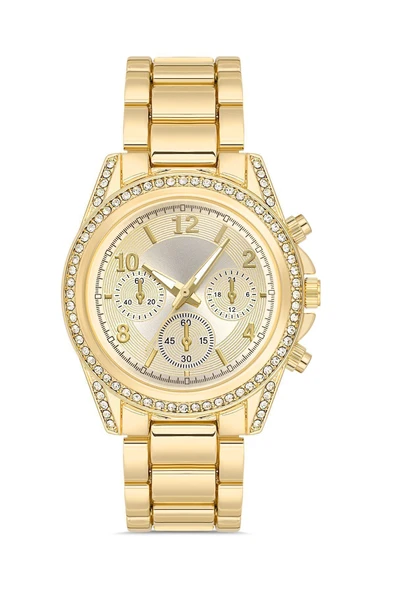 Taşlı Dekoratif Kadran Şık Kadın Kol Saati - 2