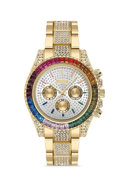 Renkli Tasarım Taşlı Kadın Kol Saati - Resim 2
