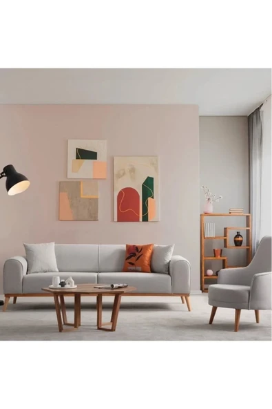 Ak sofa Odessa Koltuk Takımı Bej Renk 3+3+1 - 2