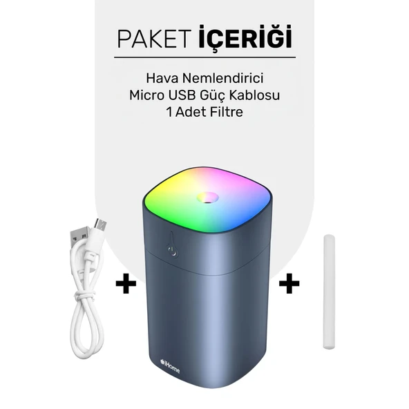NPO iHome NPD09G 400ml RGB Renkli Aromaterapi Difüzör ve Ultrasonik Hava Nemlendirici Buhar Makinesi - 4