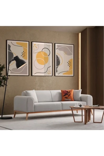 Ak sofa Odessa Koltuk Takımı Bej Renk 3+3+1 - 3
