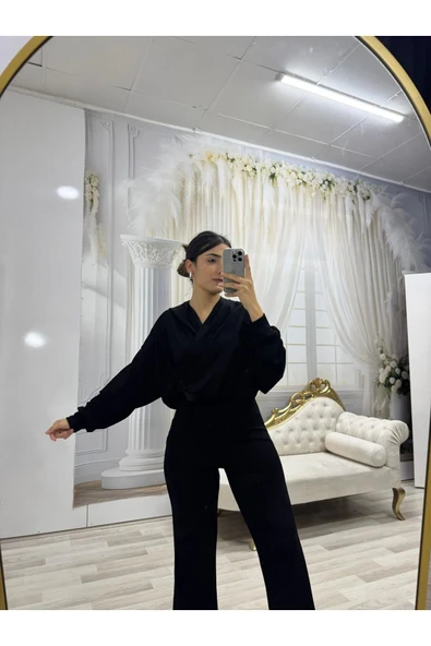 Modal Kumaş Siyah Eşofman Takımı - 2