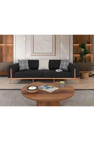 Ak sofa Leon Koltuk Takımı Antrasit 3+3