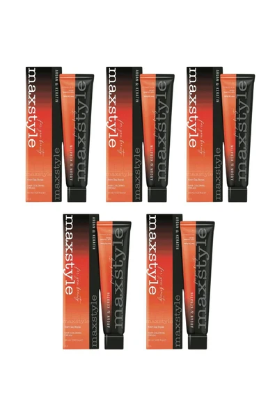 Maxstyle A2465 Argan Keratin 2025/08.00 Yoğun Açık Kumral 60 Ml 5 Adet Saç Boyası Oksidansız