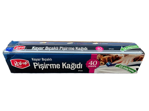 Roll-Up Kayar Bıçaklı Beyaz Yağlı Fırın Tepsi Pişirme Kızartma Kağıdı - 37 Cm. x 40 Metre - 5 Adet - Resim 2