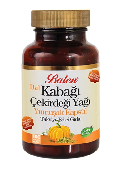 Bal Kabağı Çekirdeği Yağı 100 Kapsül X 1380 Mg Kabak Çekirdeği Yağı Kapsülü