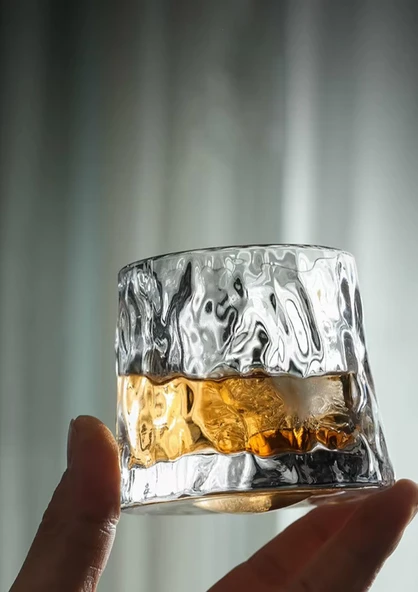 Stone 2li Karıştırıcı Kokteyl Bardağı - Meşrubat Bardak Takımı - Dönme Mekanizmalı- 160 ML - Resim 3