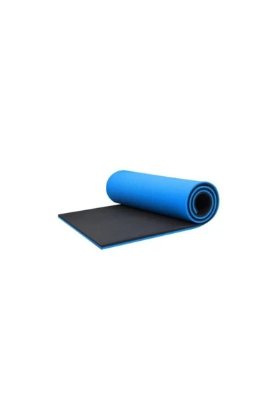 MYCOMPANY 16 Mm Mavi Siyah Çift Taraflı Pilates Minderi 180 Cm X 60 Cm X 16 Mm