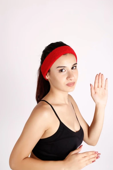 YUKON Kırmızı Sporcu Saç Bandı Ter Bandı Bandana Headband - 2
