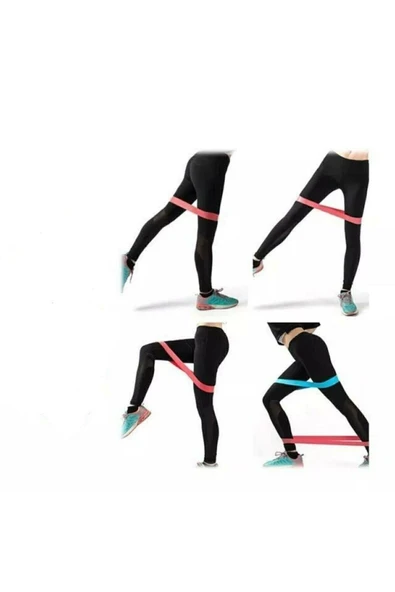 PEKİAL 3'lü Aerobik Bandı Direnç Bandı Pilates Squat Çalışma Lastiği - 2