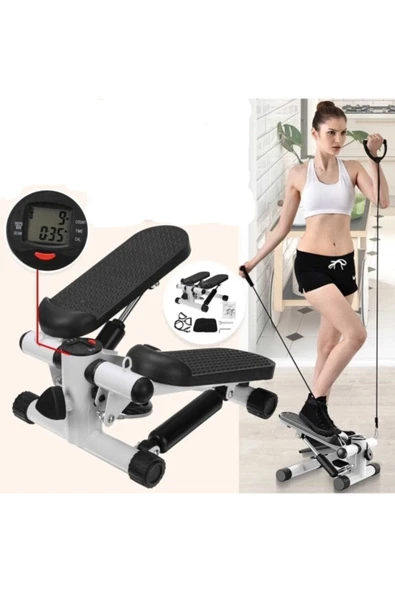 PEKİAL Fitness Twister Stepper Step Aleti Ipli Egzersiz Aleti Siyah