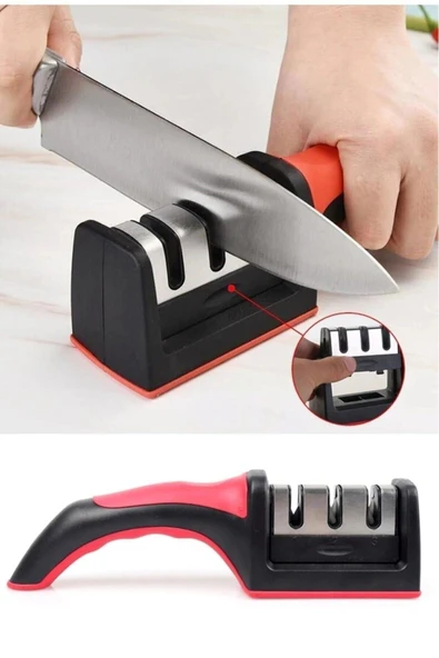 PEKİAL 3 Açılı Profesyonel Bıçak Bileyici  Elmas Seramik Tungsten Çelik El Bıçakları Bileme Aparatı - 2