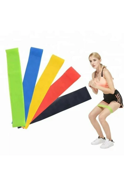 PEKİAL 3'lü Aerobik Bandı Direnç Bandı Pilates Squat Çalışma Lastiği - 5