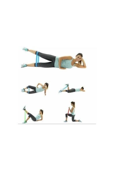 PEKİAL 3'lü Aerobik Bandı Direnç Bandı Pilates Squat Çalışma Lastiği - 3