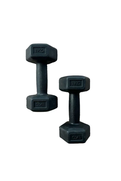 CKSPOR 2'Li Dambıl Seti 1 kg X 2 Adet Plastik Dambıl Ağırlık Seti  Köşeli - 5