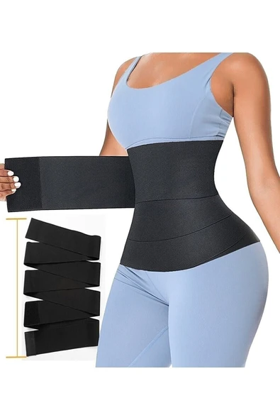 PEKİAL Waist Trainer  Inceltici Zayıflatıcı Bele Dolamalı Kum Saati Görünümü 4m Sarmal Bel Korses