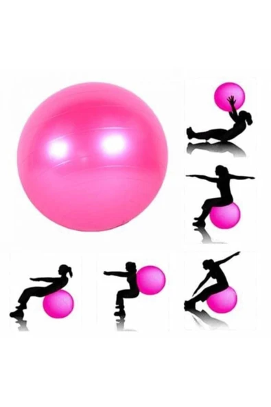 SLİPT 65 Cm Pembe Pilates Topu Ve Şişirme Pompası, Yoga Plates Egzersiz Topu Ball