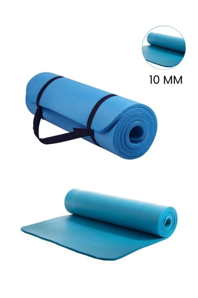 CKSPOR 10 mm Konfor Doku Kaymaz Nbr Mat Taşıma Askılı Pilates Egzerisiz Minderi