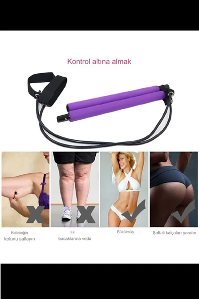 DAHAUS Squat Pilates Studio Evde Spor Egzersiz Çubuğu Kalça Basen Sıkılaştırıcı Pilates Barı Plates - 3