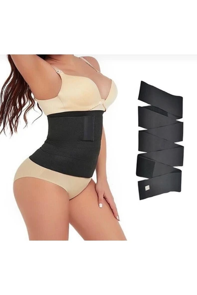 BLANCHE Wrap Waist Trainer Inceltici Zayıflatıcı Bele Dolamalı Kum Saati 4m Sarma Bel Korsesi - Resim 2