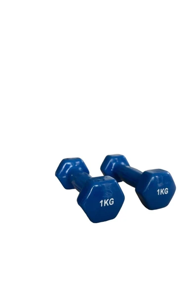 CKSPOR   1 kg X 2 Adet Köşeli Vinly Dambıl Seti Kaymaz Özel Kaplama İthal Ergonomik Dambıl - 2