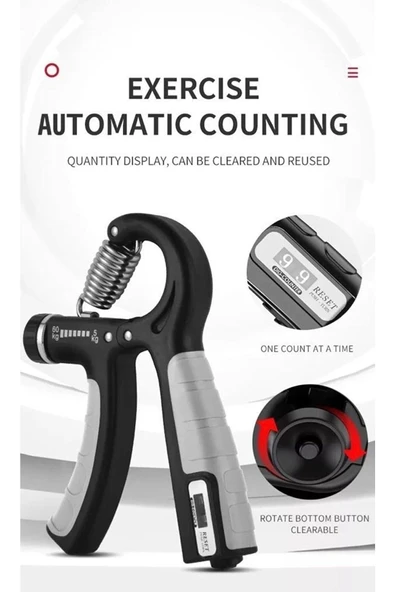 PEKİAL Ayarlı (sayaçlı) El Yayı 5-60 Kg Ayarlanabilir Bilek Kas Güçlendirme Aleti Damar Çıkartıcı - 2