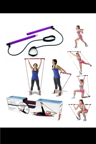 DAHAUS Squat Pilates Studio Evde Spor Egzersiz Çubuğu Kalça Basen Sıkılaştırıcı Pilates Barı Plates - 2